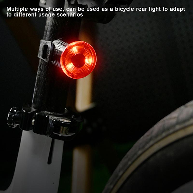 Led Bike Tail Light Night Riding Brake Sensing Road Bike Rear Light Helmet Light Waterproof Charging Flashlight Taillight