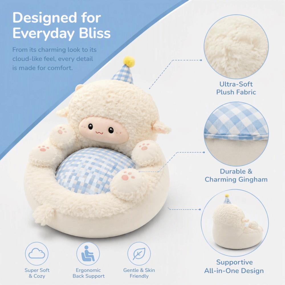 Plush Fabric Floor Cushion Soft Lazy Seat Pillow Home Decor Integrated Floor Cushion Winter