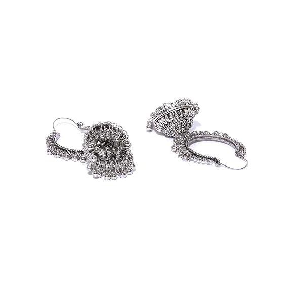 You Bella Jewellery Ohrringe für Frauen, afghanische Jhumka-Ohrringe aus oxidiertem Silber für Mädchen und Frauen