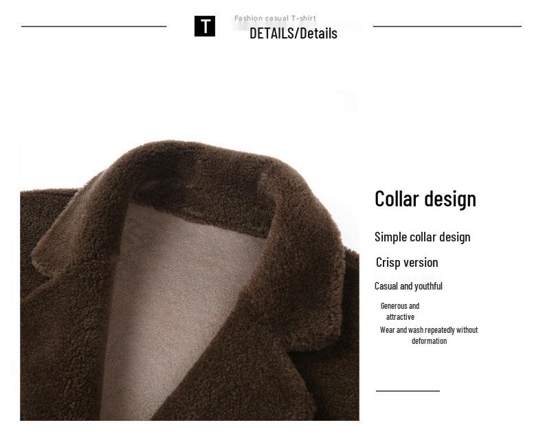 Men's 2025 Winter Fashion Lambswool Shearling Coat, Double-Sided Wear - Casual Style for Young and Middle-Aged