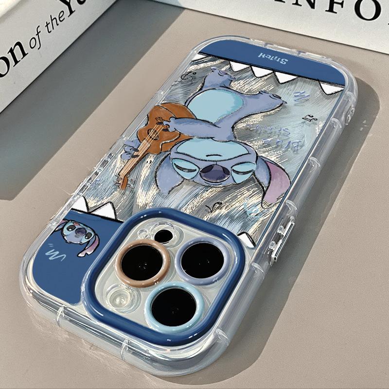 Stitch Guitar Feather Case for Apple 16/15/Huawei Honor Xiaomi Phone Case 13 Pro Max Full Coverage