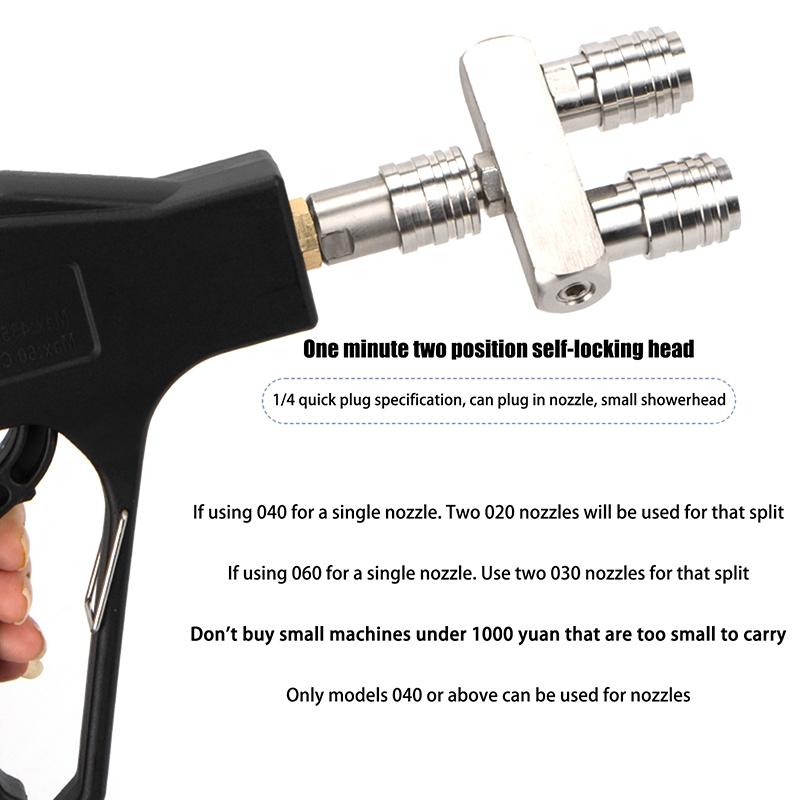 Doppelter Auto-Düsenadapterstab Schnellkupplung Doppelsprühanschluss Rotierende Düsen Auto Hochdruckreinigerpistole Autoreinigungswerkzeuge