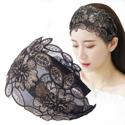 Rutschfestes Haarband mit breiter Krempe im Ethno-Stil und Zähnen für Damen, bedeckt weißes Haar und verleiht einen Hauch von Eleganz.