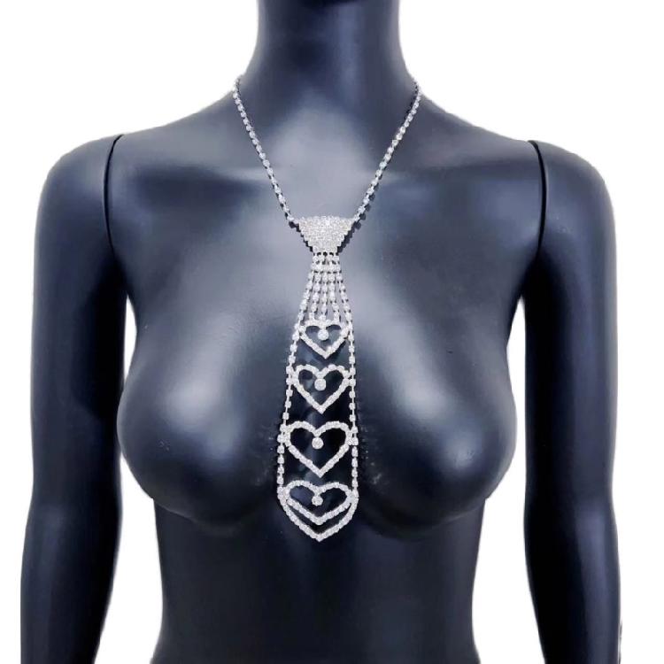 Atemberaubende Strass-Krawattenkette Moderne Stadt-Trend-Halskette Pailletten-Krawatte für Hochzeiten und Firmenveranstaltungen