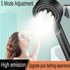 5 Mode Pressure Boost Shower Head Multifunction Adjustable Large Water Yield Shower Nozzle Massage Shower Bathroom