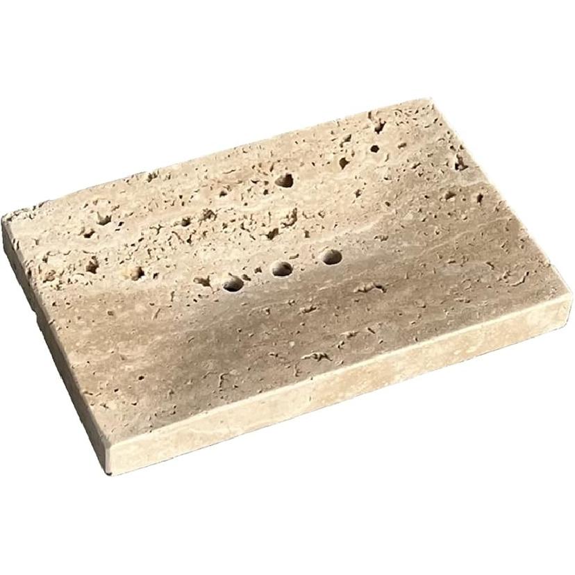 Natural Smooth Real Marble Soap Dish/Facial Sponge Holder/Bathroom Makeup Sponge Tray with Draining Hole (White Carrara)