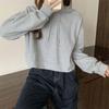 2024 Women's Autumn High-Waist Hooded Sweatshirt - Trendy Korean Style Long Sleeve Pullover
