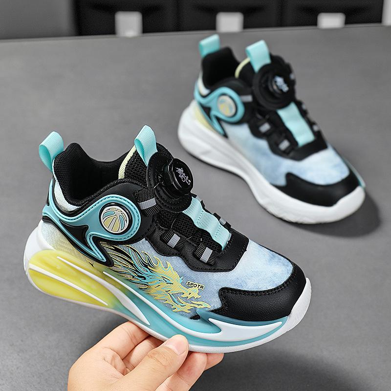 Boys casual shoes running shoes red basketball shoes 2025 children's sports shoes soft sole boys breathable autumn mesh