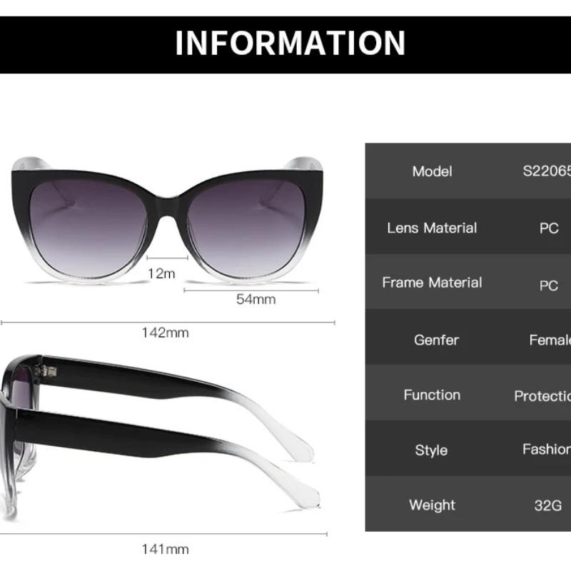 Brand Cat Eye Sunglasses Women Brand Designer Sun Glasses Gradient Lens Simple Wide Leg Design Unisex Cateye Female Shades UV400