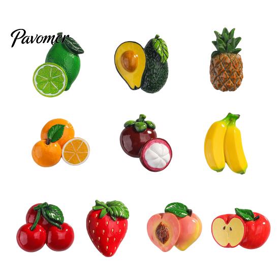 Miniature Fruit Magnets 3D Simulated Refrigerator Magnet, Resin Shape Fridge Kitchen Magnetic Decoration Theme for Office Whiteboard Cabinet Ornaments