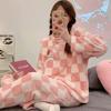 Cartoon Sweet Pajamas Women's Autumn and Winter Coral Fleece Thick Loose Large Size Suit