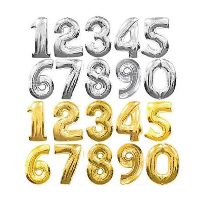 32 Inches Digit 0-9 Number Balloons Foil Balloons Birthday Party Decor Supplies Gold Silver Toy