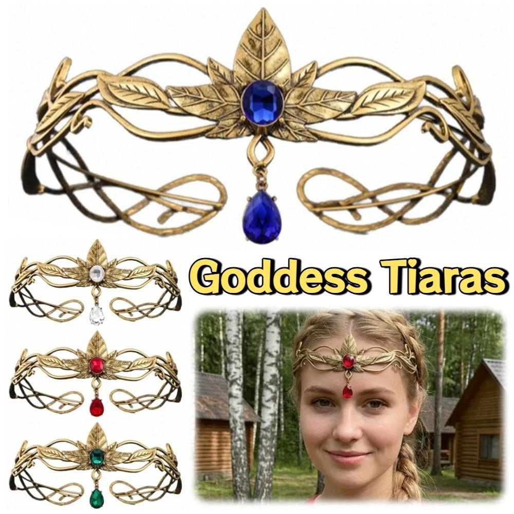 Baroque King Round Elves Crown Elegant Princess Diadems Zinc Zinc Alloy Rhinestone Headdress  Formal Events