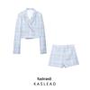 2024 Women's Winter Textured Casual Suit Jacket & Shorts - European & American Style