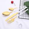 36Pcs/6Sets Mint Gold Cutlery Set Mirror Stainless Steel Flatware Knife Dessert Fork Tea Spoon Dinnerware Kitchen Restaurant Tableware