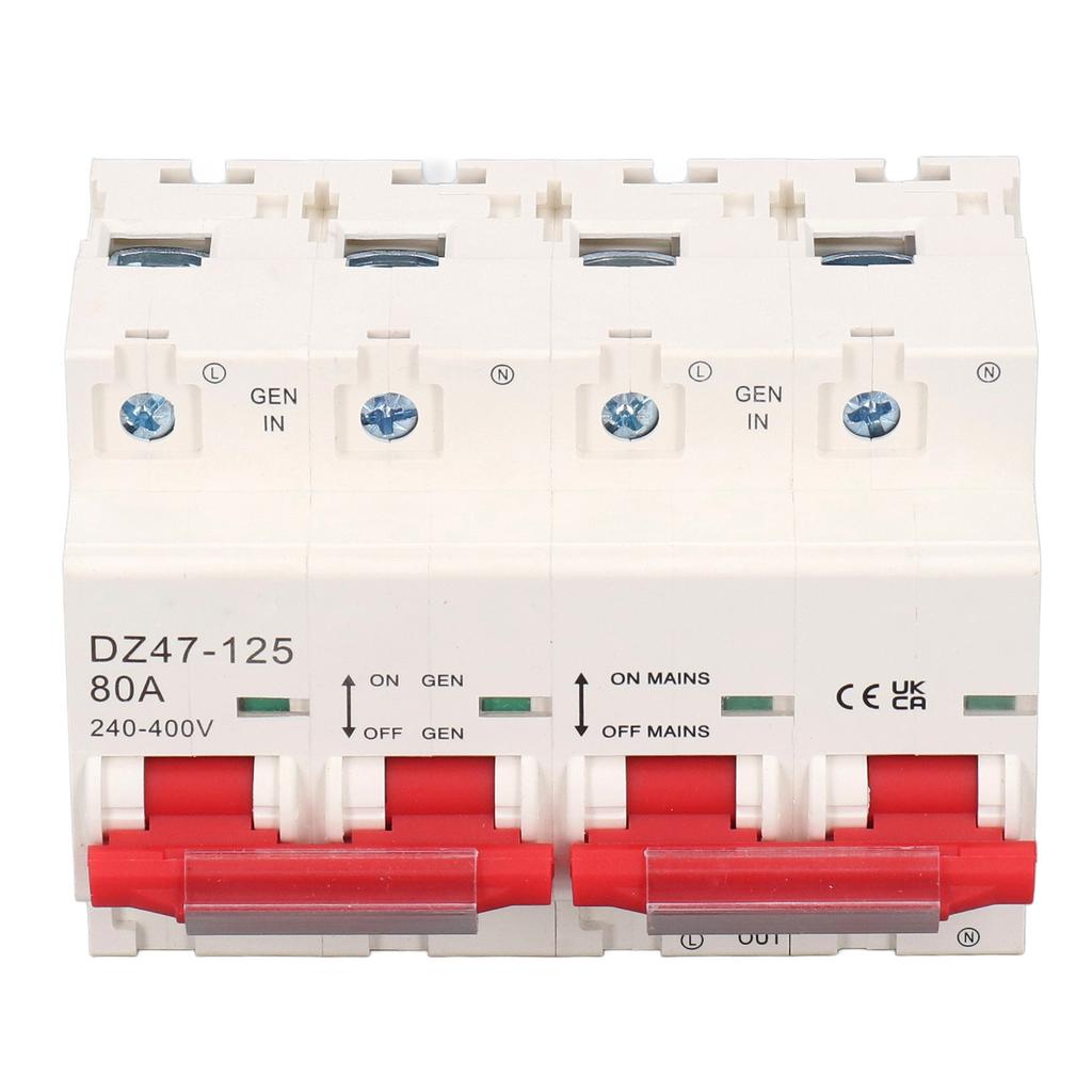 Interlock Miniature Circuit Breaker Dual Power Transfer Switch with Bus Bar 2P+2P AC 240‑400V 80A