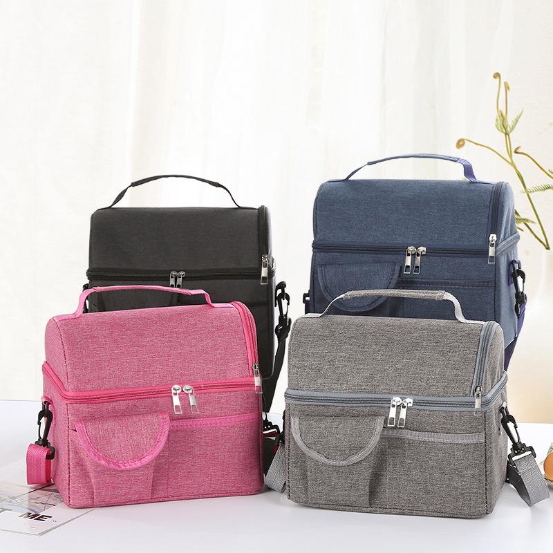 Large-Capacity Insulated Crossbody Lunch Bag for Picnics and Outdoors
