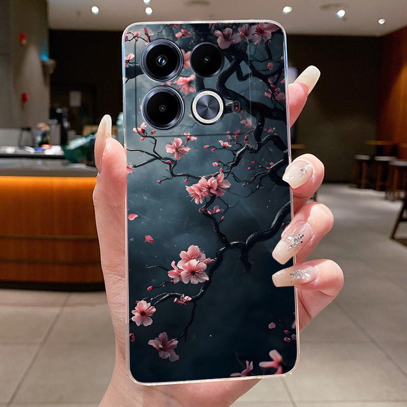 

For Infinix Note 40 X6853 X6852 Case Clear Aesthetic Fashion Butterfly Flower Soft TPU Phone Case Infinix Note 40 5G Back Cover Note 40 4G X6853