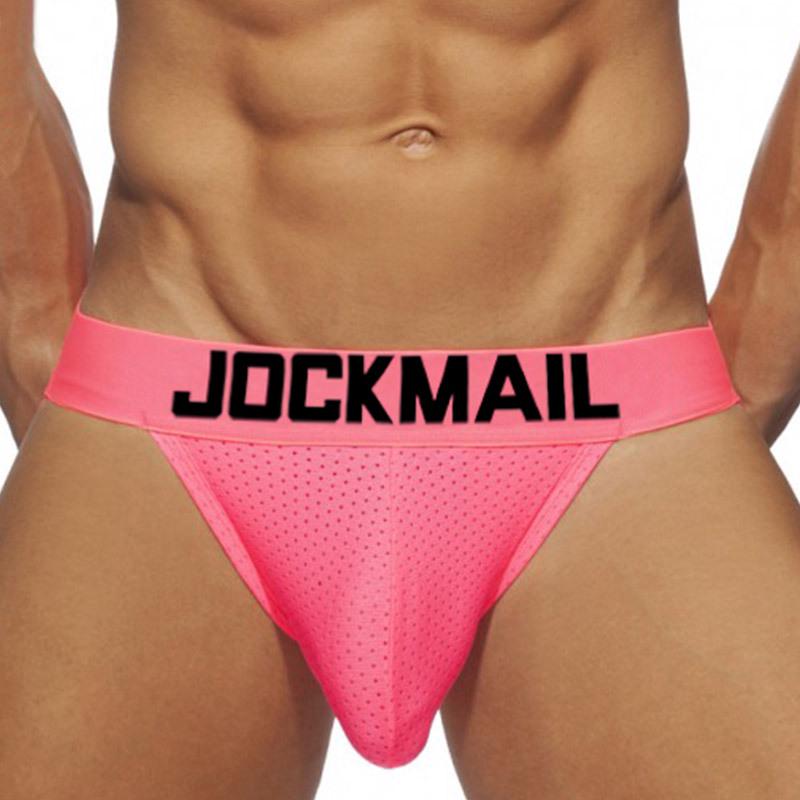 JOCKMAIL Men's Sexy Mesh Bikini Thong Underwear