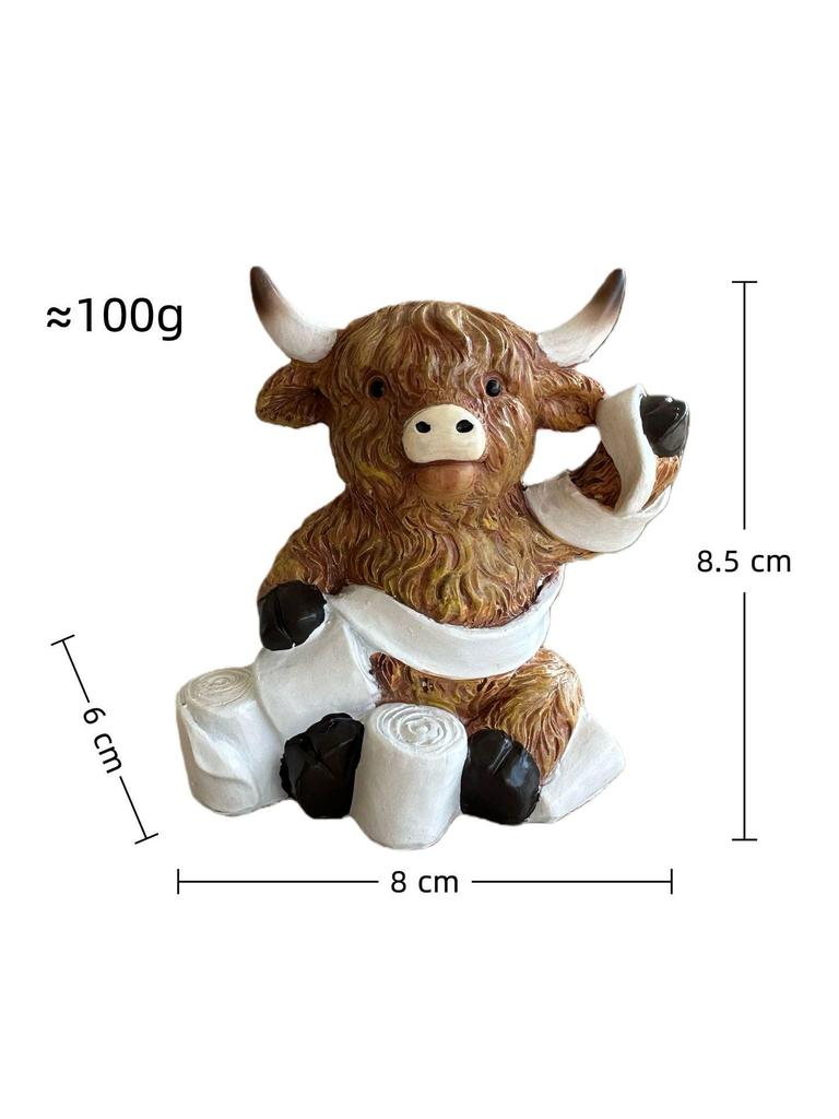 Highland Cow Resin Statue: Creative Festival Bathroom and Home Decoration Gift
