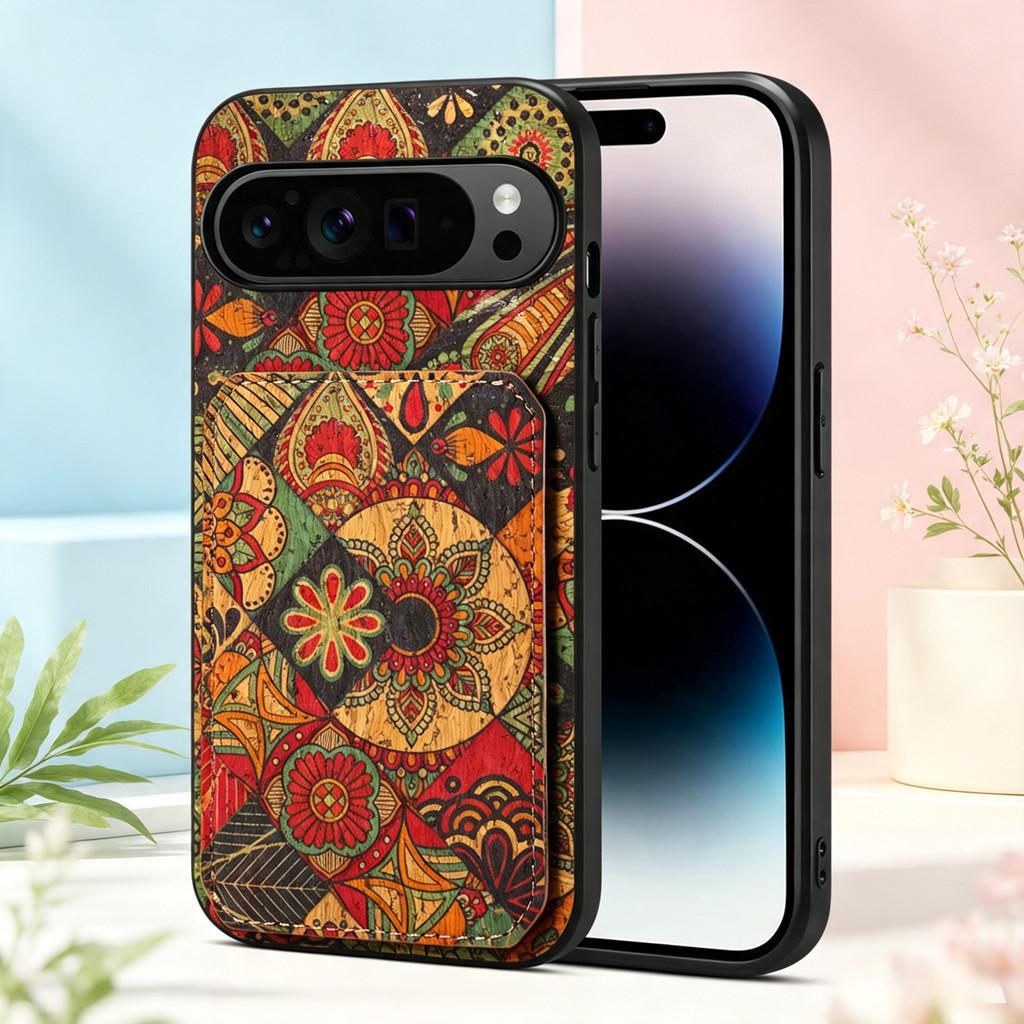 Invisible Dual Card Holder Synthetic Leather Case for Google Pixel 10 Pro XL 11 Pro Pixel9 8 8A 7 7A 6 6A Fold Stand Phone Cover