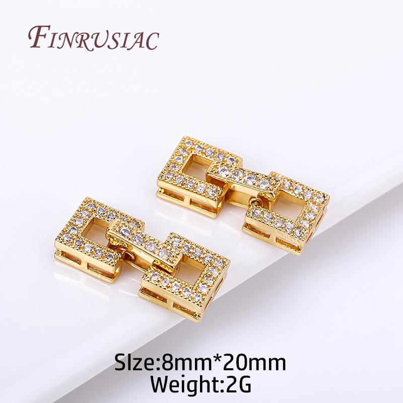 18K Gold Plated Inlaid Zircon Luxury Fastener Connector Clasps,End Beads Fastener Lock Accessories,DIY Jewellery Making Supplies