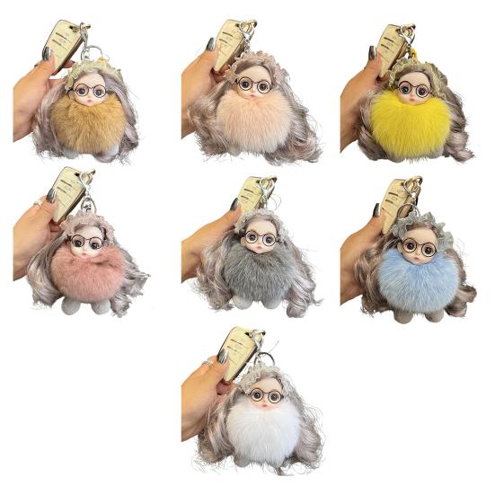Keychain Pendant Girl Style Plush Doll Charm Soft Stuffed Key Holder Backpack Car Wallet Bag Accessory