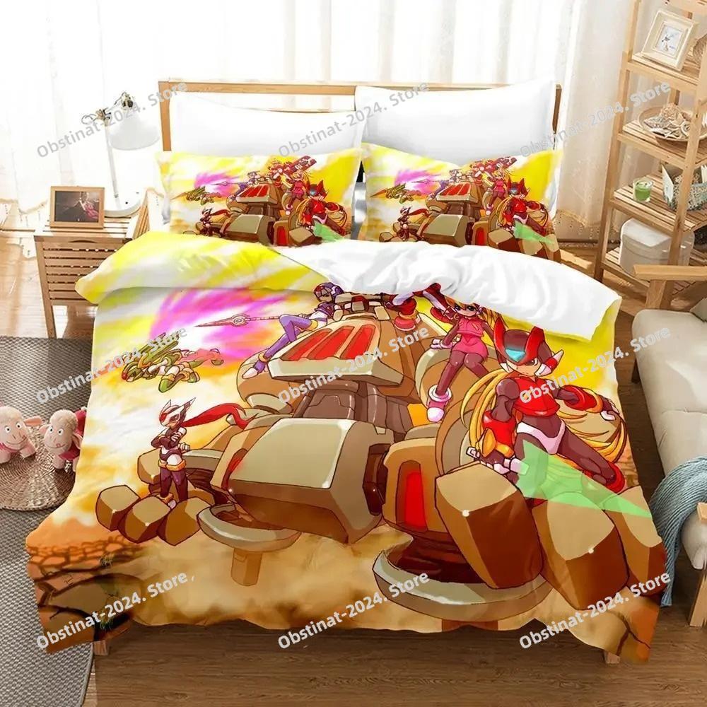 3d Anime Game Mega Man Zero Bedding Set Printed Bed Set Duvet Cover Sheet Pillowcase Bed Soft Quilt Cover Full Queen King Size
