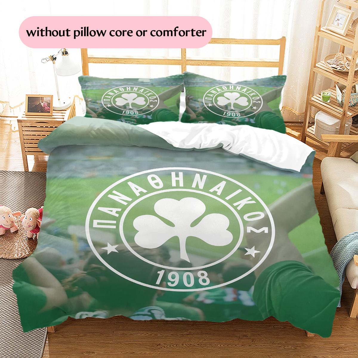 

Panathinaikos FC Pattern Bedding Home Decoration Birthday Gift (1 * duvet cover + 2 * pillowcase, without core) 135x200cm