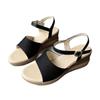 French retro style simple female Roman comfortable platform round head casual wedge sandals single shoes