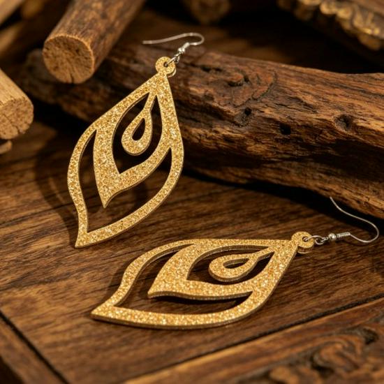 European Hot Sale: Women's Geometric Rhombus Leather Earrings - Simple, Stylish, and Fashionable Jewelry