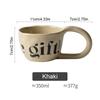 350ml Large Capacity Ceramic Mug Hand Pinched Big Ears Home High Value Water Cup Milk Coffee Cup Couple Pair Gift Cup