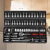 46 st Bilreparationsverktygssats med Spärrnyckel, Hylsor och Skruvmejselbits - Omfattande Sats för DIY- och Mekanikeranvändning, Bilunderhållsverktyg