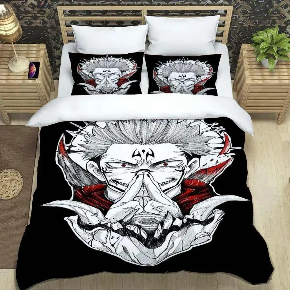 3D Anime Jujutsu Kaisen Satoru Gojo Χριστουγεννιάτικο Δώρο King Twin Διπλό Παιδικό Σετ Κλινοσκεπασμάτων Μικροΐνες ή Πολυεστερικό Σετ Παπλωματοθήκης