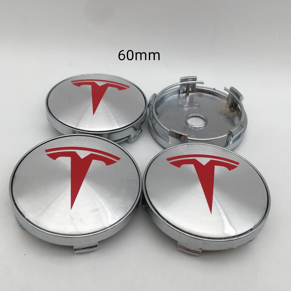 AAAIK1 20pcs 56mm 60mm 68mm For Tesla Model 3 Model Y Model S X Car emblem Wheel hub Center Cap Badge covers Decals Styling accessories