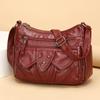 Women's Bag Retro Large Capacity Shoulder Bag Multi-Layer Crossbody Bag Soft Leather Mother Bag