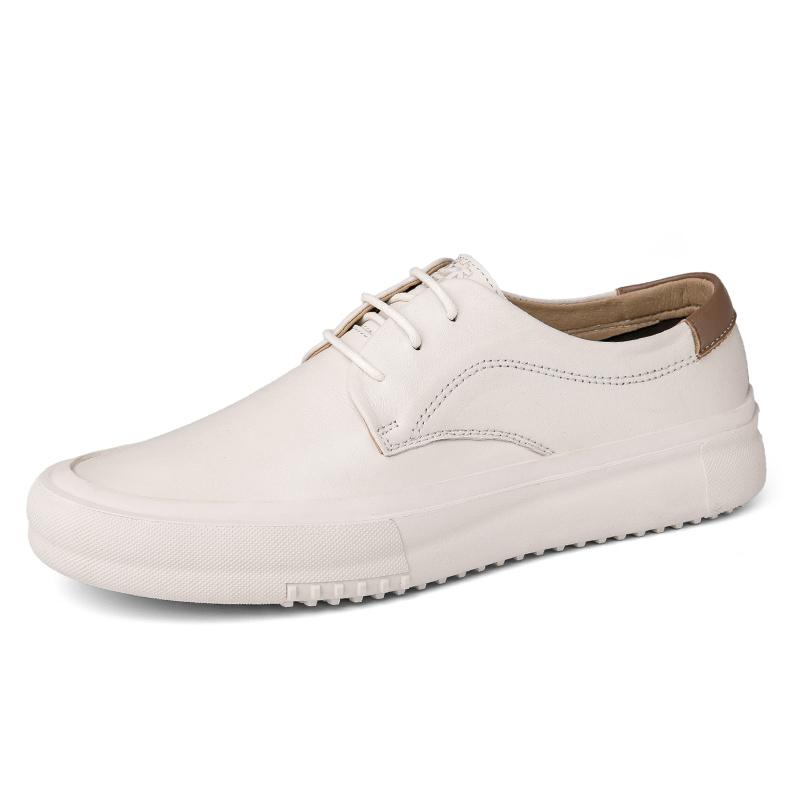 Fashion High Quality Leather Casual Shoes Massage Soles Hollow Breathable Men's Oxford Shoes White Versatile Men's Outdoor Sports Shoes