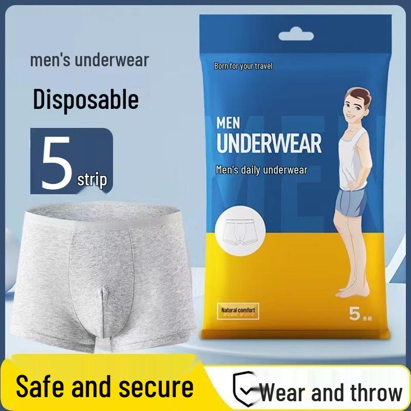 Calzoncillos bóxer desechables de algodón para hombre - Empaquetados individualmente
