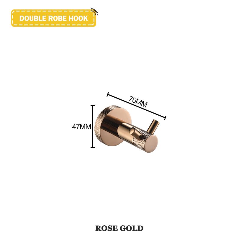 Rose Gold Wall-Mounted Stainless Steel Bath Towel Rack Toilet Paper Holder Towel Bar Robe Hook Cup Holder Bathroom Accessories