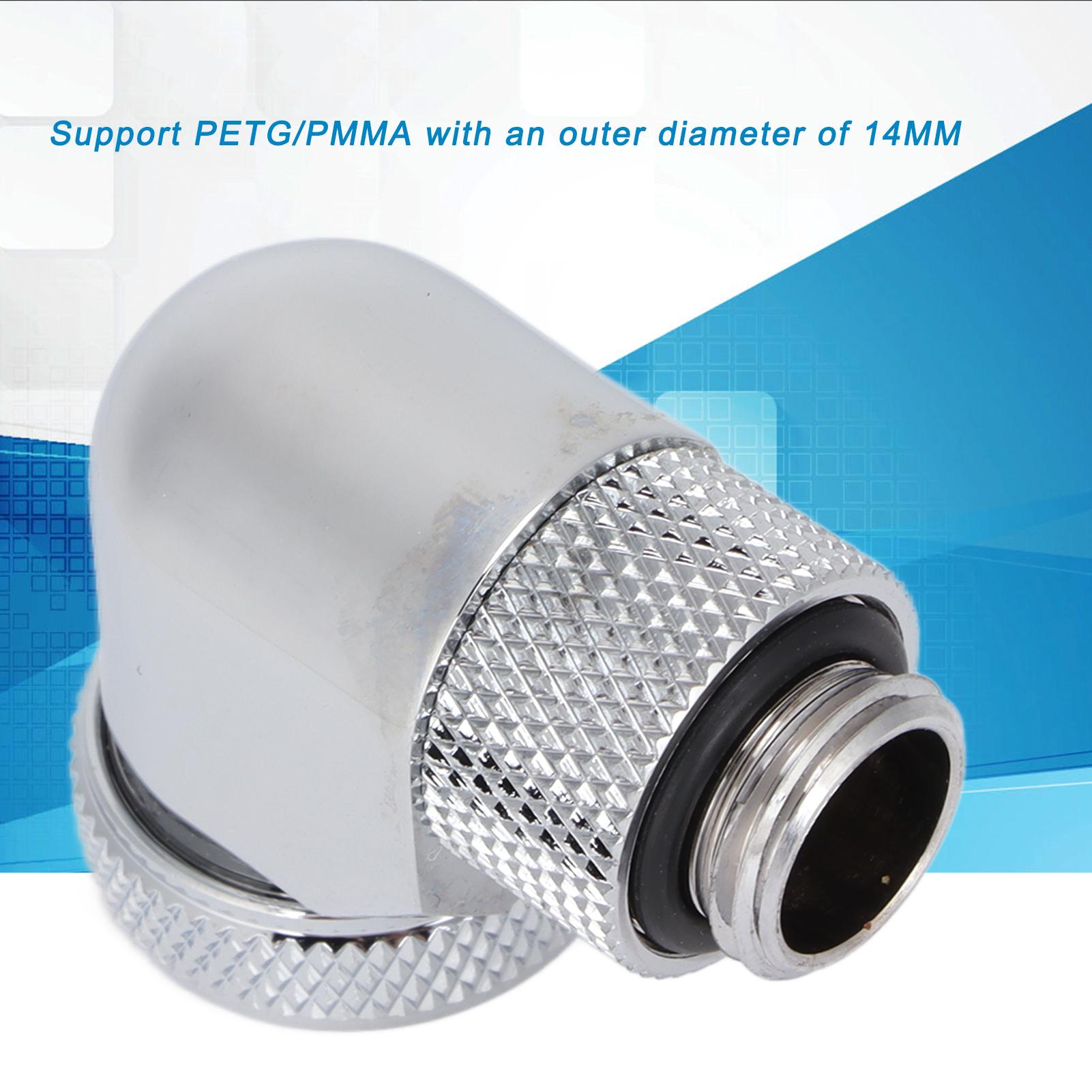 Water Cooling Fitting 360 Degree Rotating Computer WaterCooled AntiDropping Hard Tube Connector(Black )