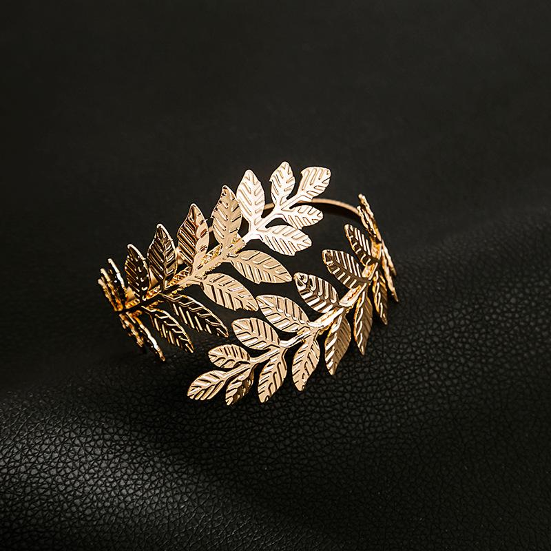 Metal Leaf Armband, Creative Exaggeration Roman Personality Branch Opening Adjustable Bracelet Jewelry