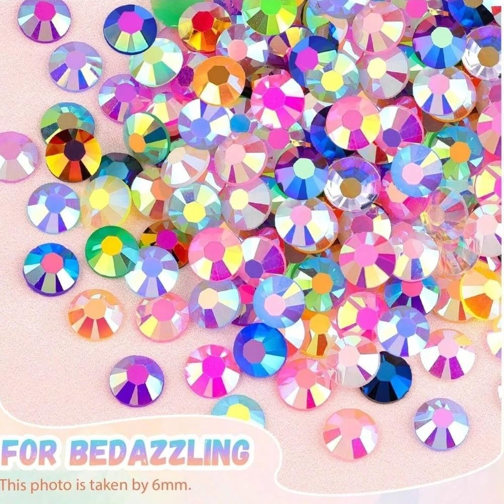 Sparkling Resin Rhinestone Kit Multicolor Flatback Gems  for Clothing Decoration