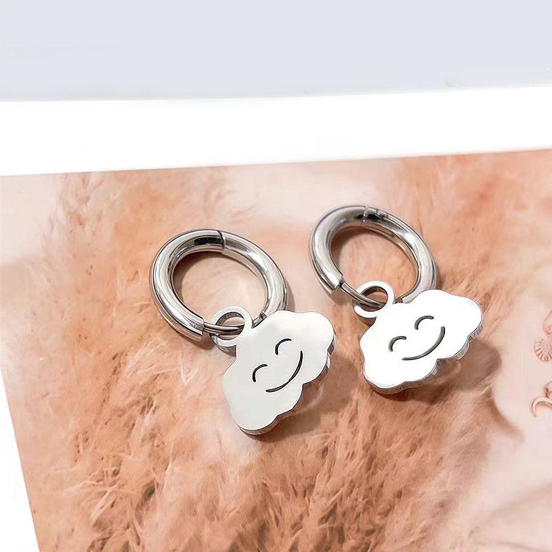 Trendy Titanium Steel Cat Ear Stud Earrings for Men & Women in Korean Punk Style