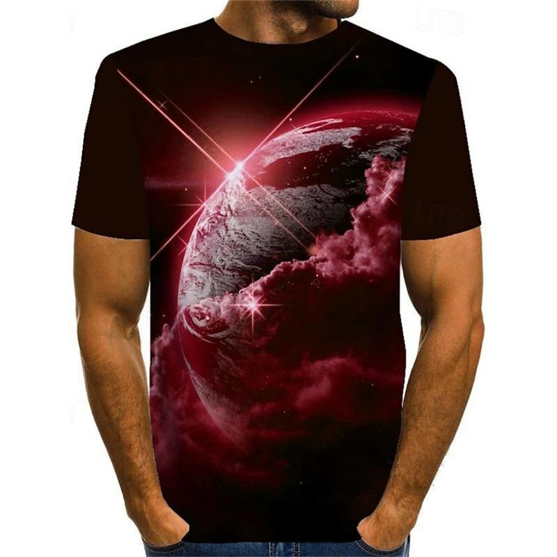 Fashion Men T Shirt 3d Print The Earth Graphic Short Sleeve Tees Men Women O-Neck Casual Summer