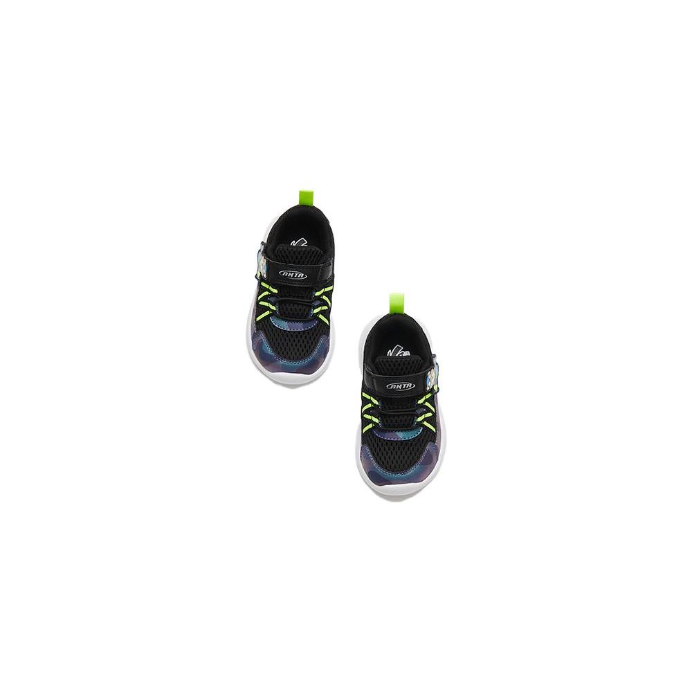 Anta Comfortable Daily Non-Slip Shock Absorbing Low-Top Walking Shoes Baby Shoes Black A312310050-1