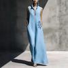 Women's V-Neck Dress with Nipped-In Waist Summer Dress Casual Loose Fit Dress Comfortable A-Line Silhouette Elegant Dress for Office Vacation Party