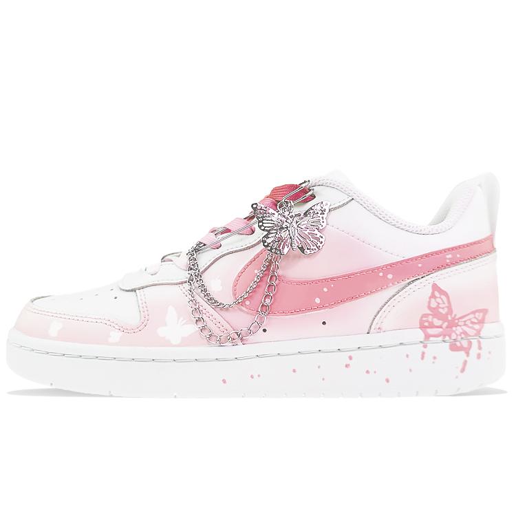 Nike Court Borough Low 2 Low top Skateboard Shoes GS Pink BQ5448-100(Team40-GS) 35.5