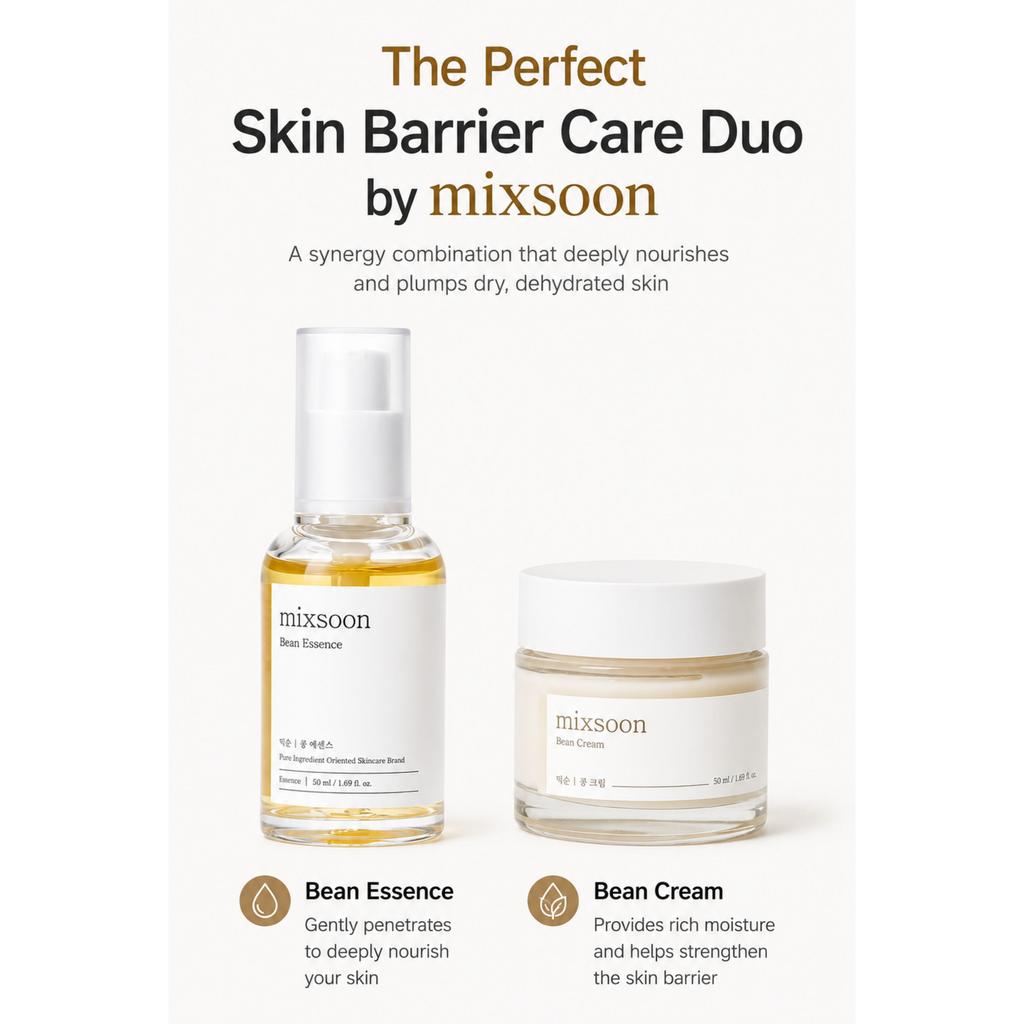 mixsoon Bean Firming & Moisturizing Set – Bean Cream 50ml + Bean Essence 50ml
