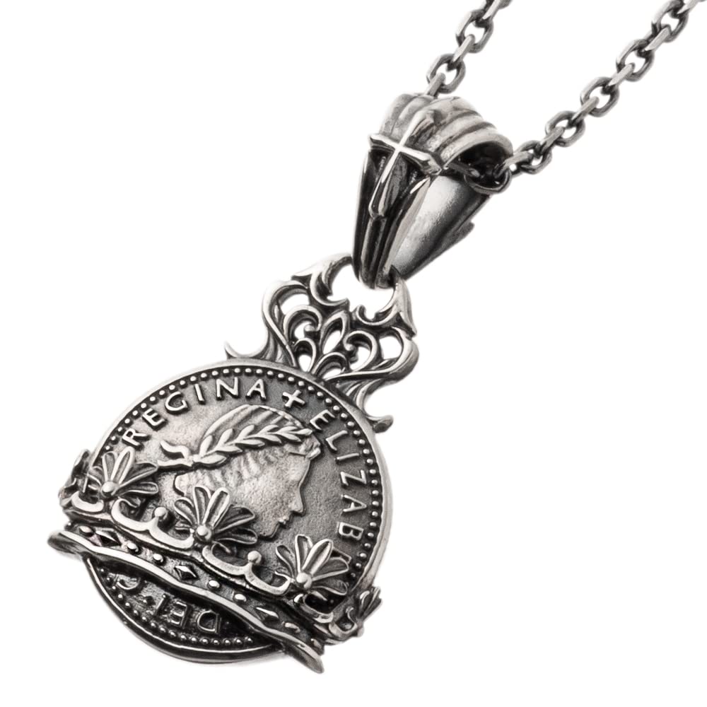 

ARTEMISKINGS Crown Coin Pendant of Happiness AKP0143 Double Silver Accessories for Men and Brand Silver [Artemis Kings] (AC Name) [Top Only] Women,