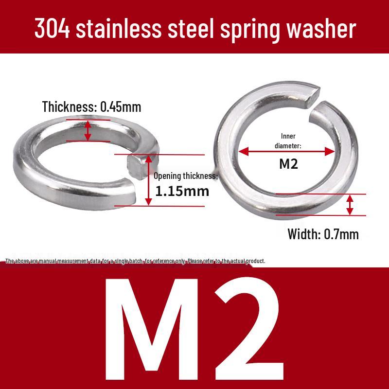 Stainless Steel & Blackened Carbon Steel Spring Washers (M1.6-M42) Elastic Open Washers